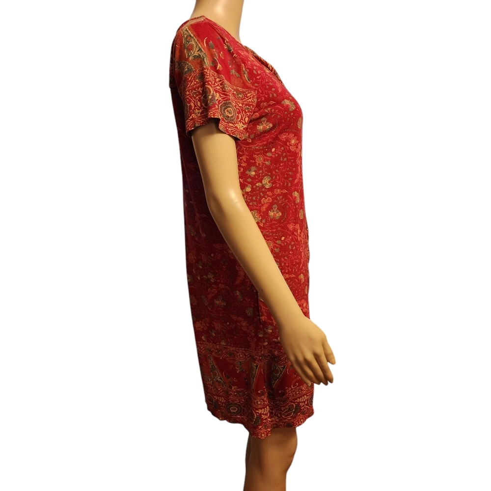 Lucky Brand Boho Short Sleeve Mini Shift Dress Size S - Picture 3 of 10